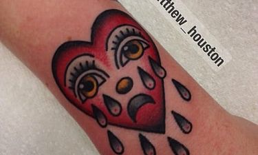 10 Timeless Crying Heart Tattoos
