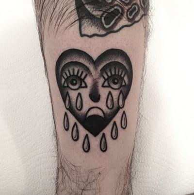 Crying Heart Tattoo by Christian Lanouette