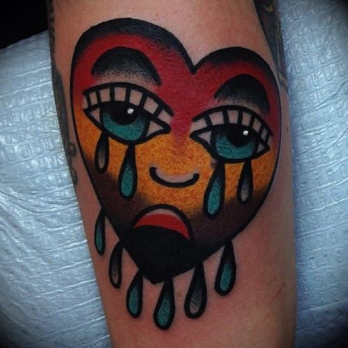 Crying Heart Tattoo by Heart And Soul Tattoo