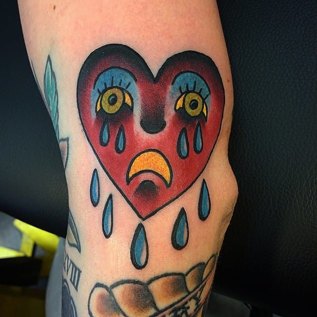 Crying Heart Tattoo by Marc Jackson
