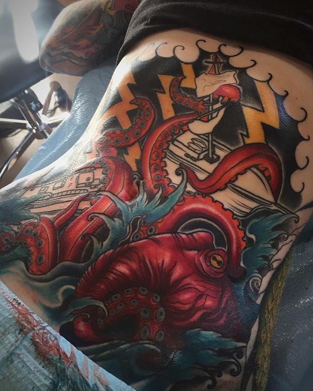 Kraken ship attack  Eternally Yours Tattoo Co  EYTC INK  Facebook