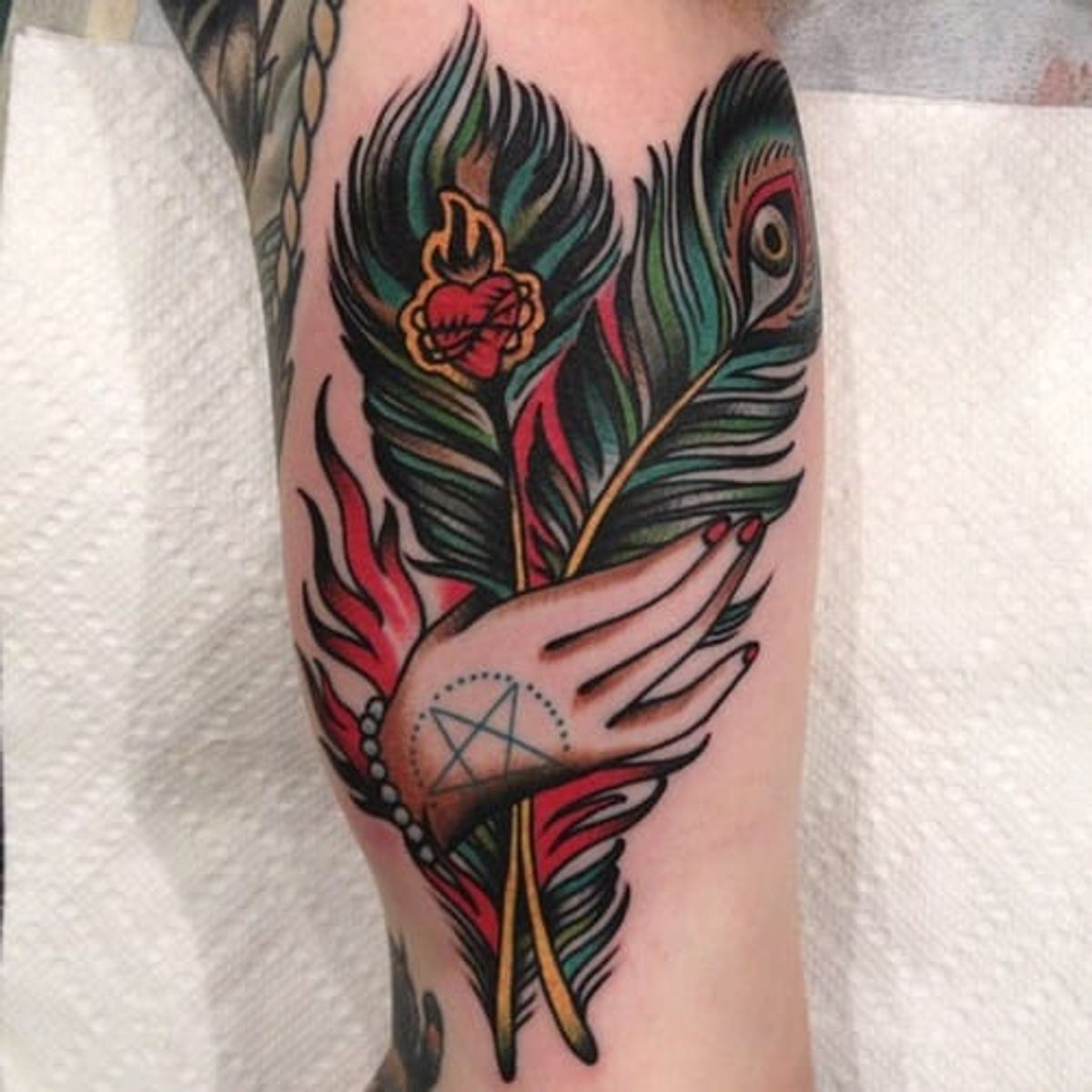 Faith Tattoo With Feather