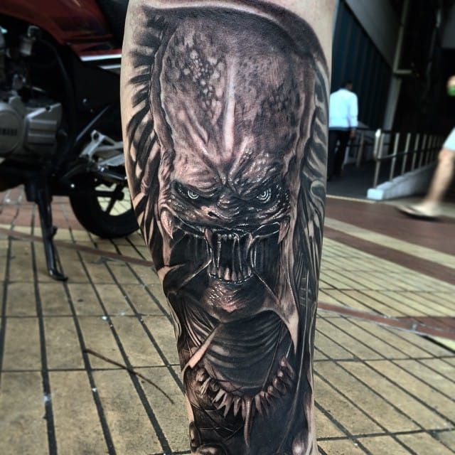 Fantasy Side Predator Tattoo by Big Willies Tattoo Shack