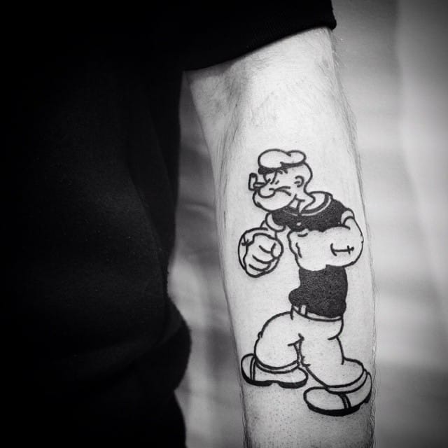 Forearm Tattoo of Popeye the Sailor Mans Fist Blending Into the Tattooed  Persons Hand  Tatuagem com ilusão de ótica Tatuagem desenho animado  Tatuagens divertidas