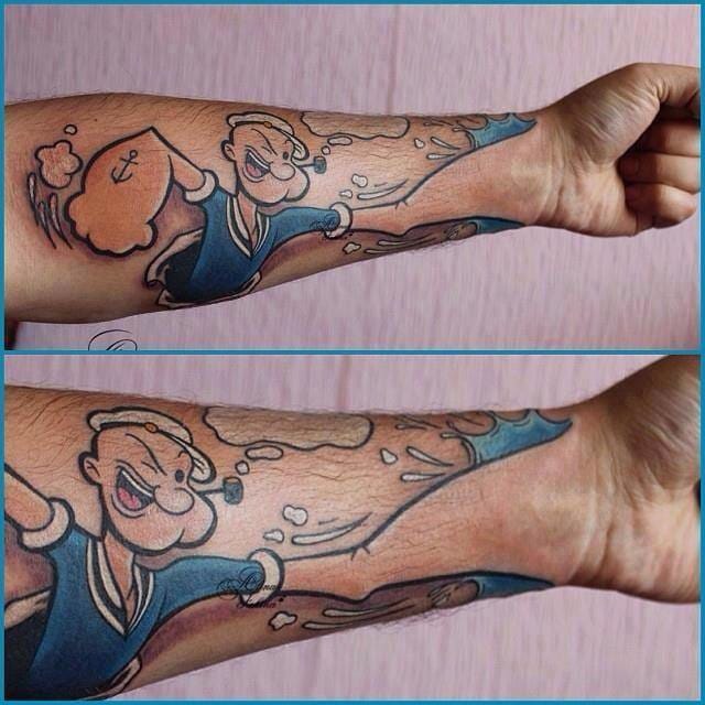 Popeye Arm Tattoo 70 Popeye Tattoo Designs For Men Spinach And Sailor Ideas  | Popeye tattoo, Cartoon tattoos, 3d tattoo