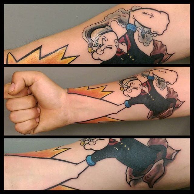 Another version of the Popeye forearm by Kat Jones.