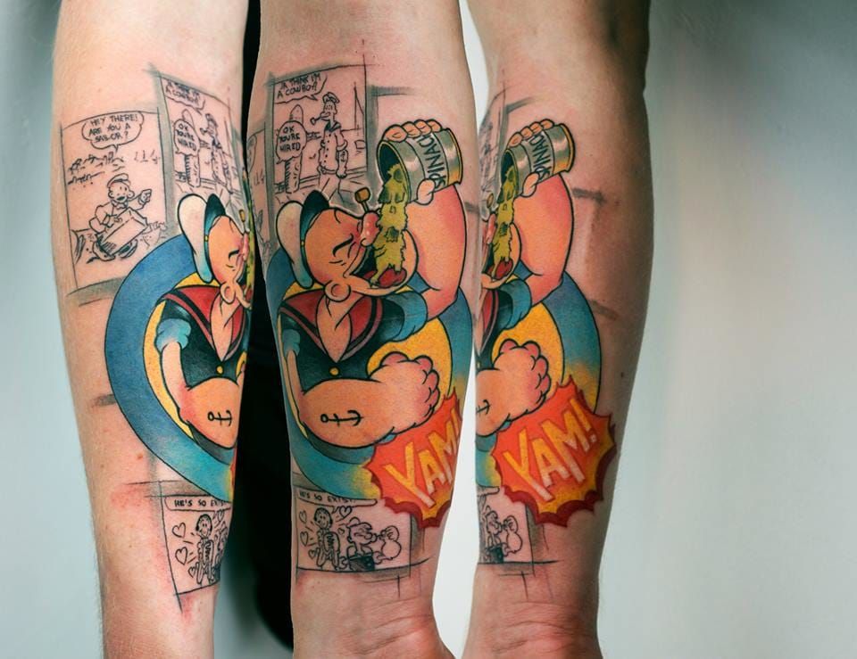 Popeye the Sailor Man tattoo! | Tattoo designs men, Popeye the sailor man,  Tattoos for guys
