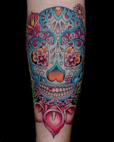 Via skullspiration.com. Artist unknown #sugarskull #skull #flowers