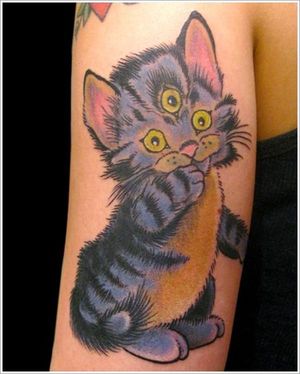 Cute, aren't they?! :-) Three eyed kitty. Unknown artist