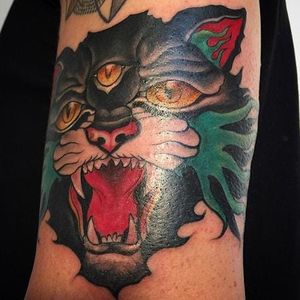Three Eyed Cat Tattoo by Warren Petersen, Off the Map Tattoo