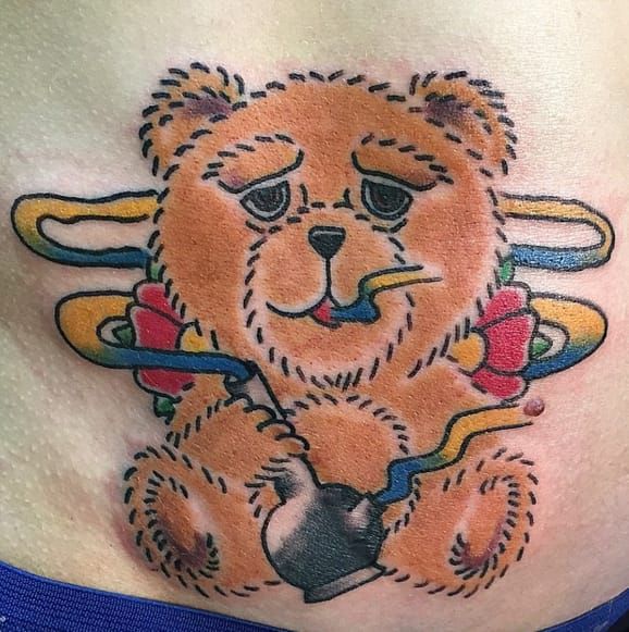 my childhood stuffed animal has gone everywhere with me since i was 3 now  no matter what ill have my little buddy with me forever    rTattooDesigns