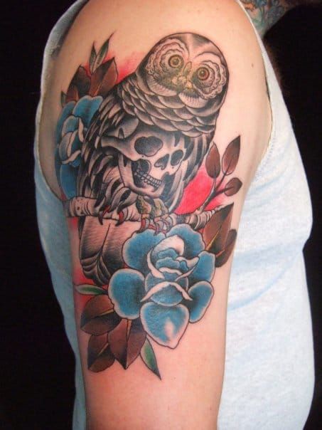 58 Best Skull Owl Tattoos Collection