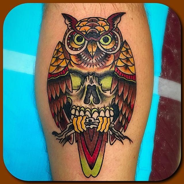 Owl and Skull tattoo by Andrey Stepanov  Post 16113