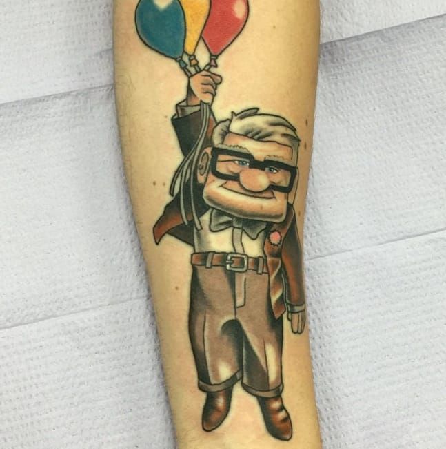 From the Disney Pixar movie UP I got a tattoo of adventure is out  there It means so much to me because when I feel down like garbage and  wanna sleep all