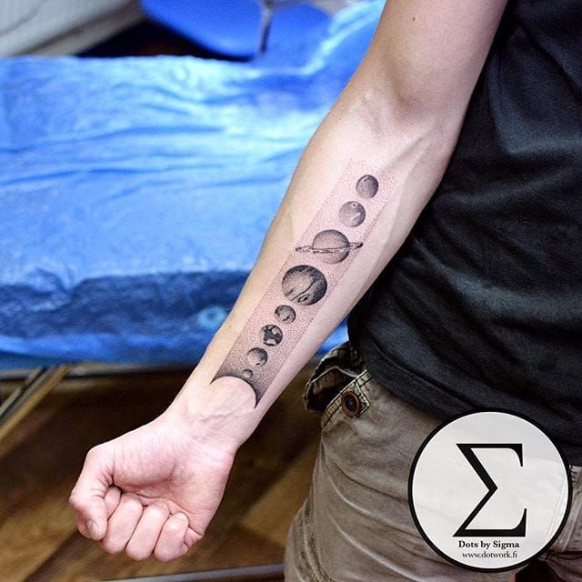 Solar system tattoo Planet tattoos Cool forearm tattoos