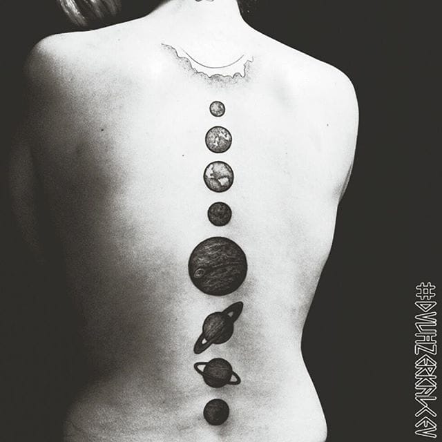 Solar system tattoo by Kostya Dvuhzerkalcev #solar #solarsystem #space #planets #kostyadvuhzerkalcev #astronomy