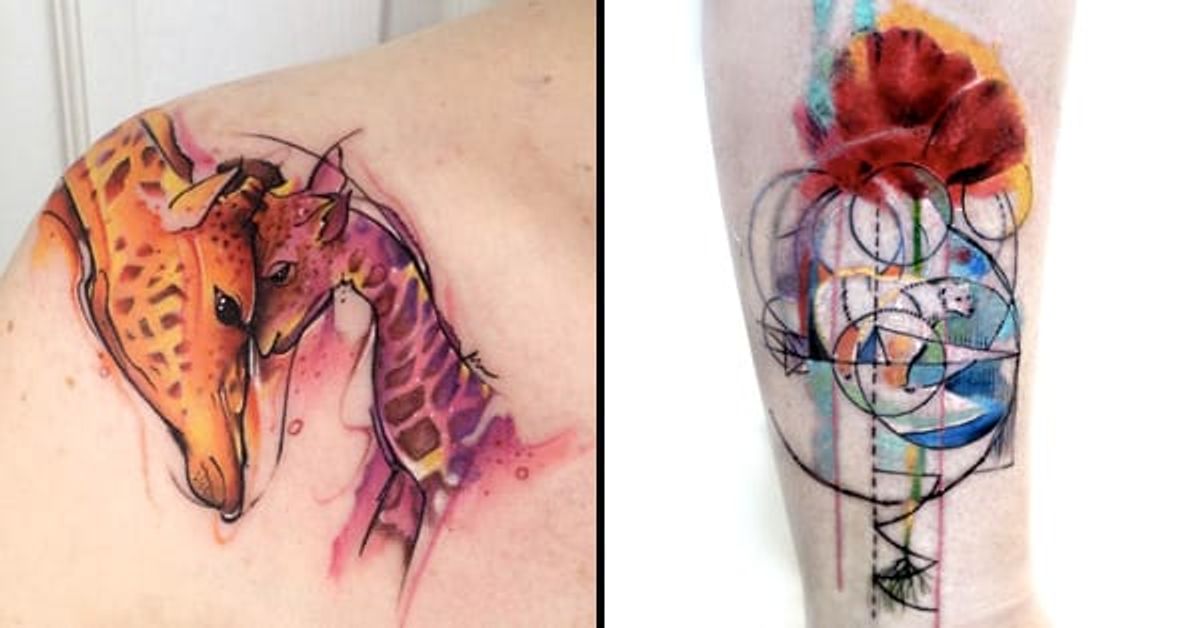 We Love Watercolor Animal Tattoos • Tattoodo