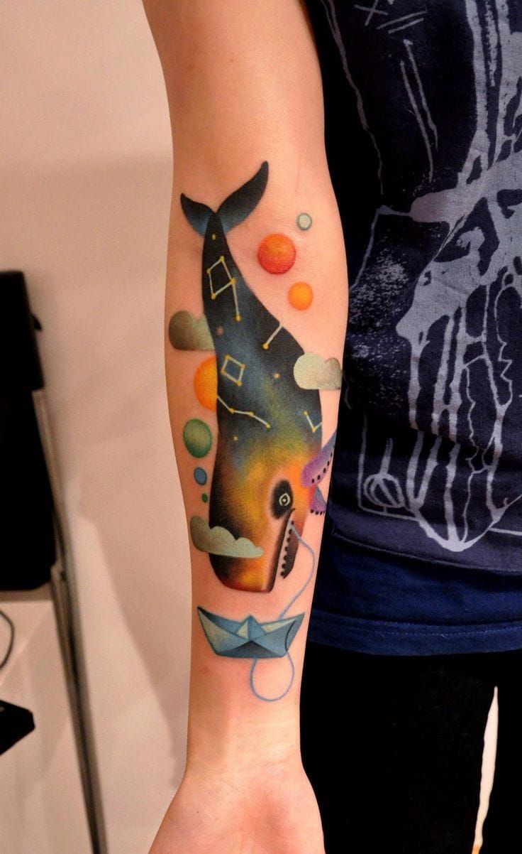 blue whale tattoo in progress by resonanteye on DeviantArt