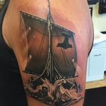 Viking Ship Tattoo by Jay Purdy