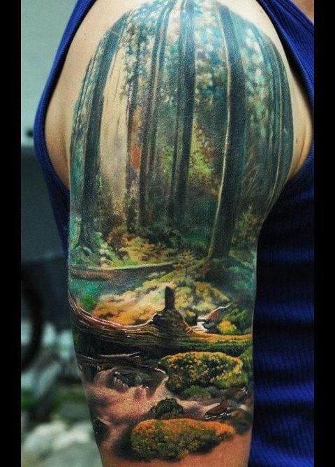 Save the trees. Preserve our rainforests. Stand up for the environment. Nature tattoo