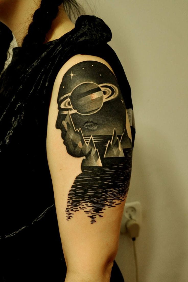 Because everything we do on Earth, reverberates to eternity... and affects the cosmos!!! Earth tattoo