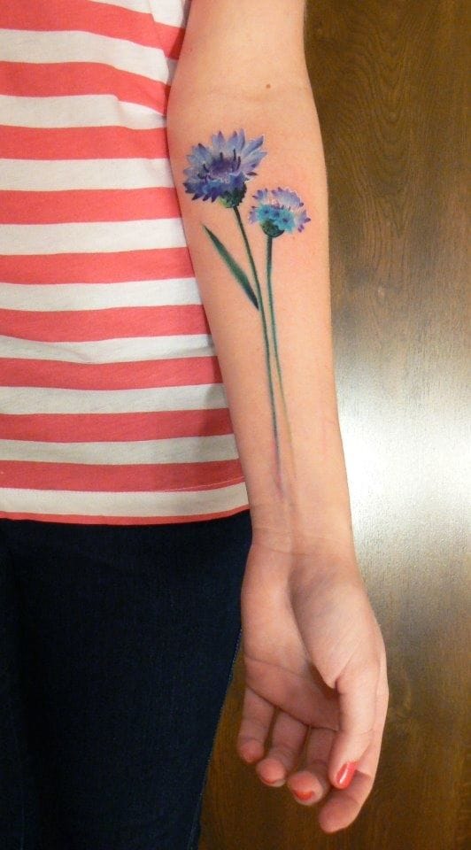 "If you really love a flower, don't pick it. Because if you do, it ceases to live." A very dainty tattoo by Marcin Surowiec.