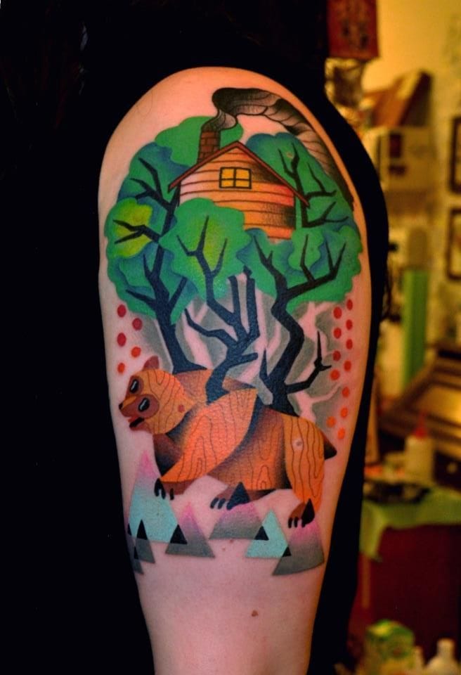 The wilderness. Tattoo by Marcin Surowiec.