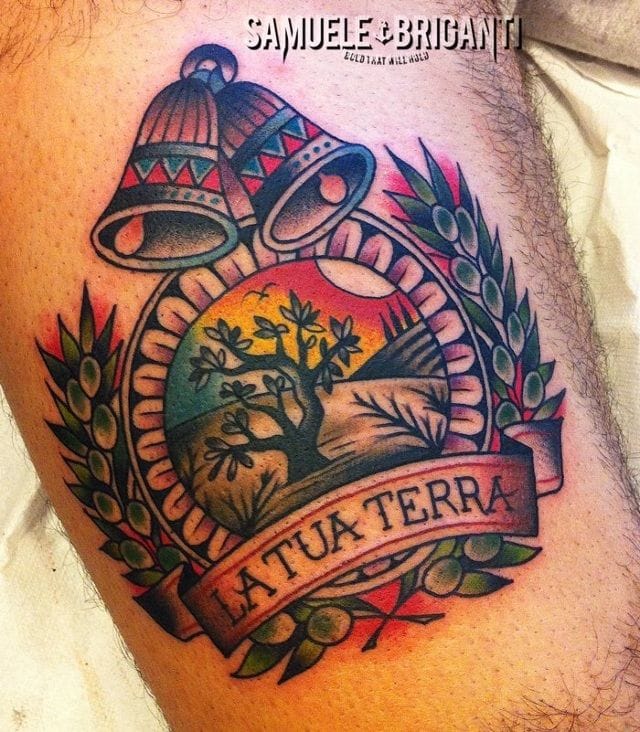 Nature tattoos make beautiful memorial tattoos of memorable places. Tattoo artist: Samuele Briganti.