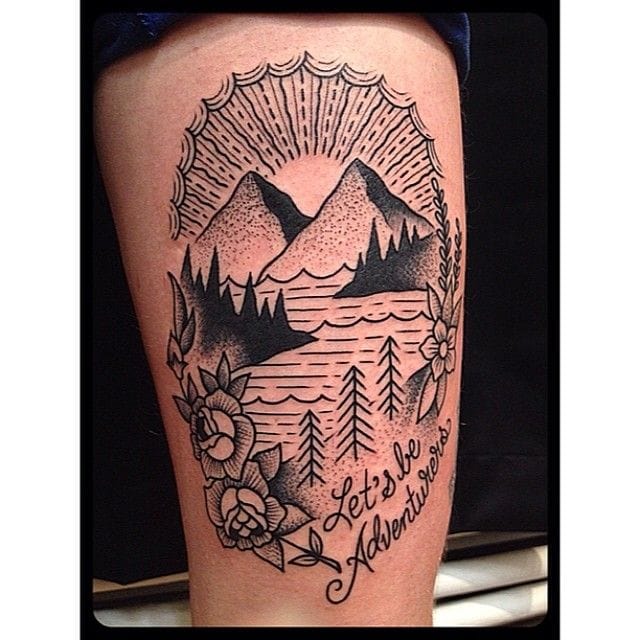 Dare to explore the Universe! Ride the adventure! Nature tattoo