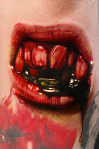 vampire lip tattoos