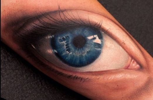 Realistic Eye tattoo  Marlins Tattoos  Realistic eye tattoo Eye tattoo  Red lip makeup