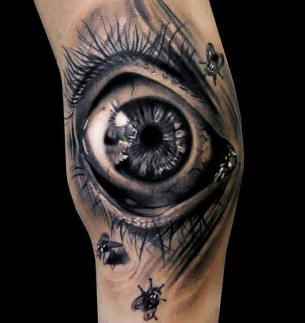Tattoo uploaded by JenTheRipper  Creepy eye tattoo SandryRiffard  blackandgrey realism realistic eye horror  Tattoodo