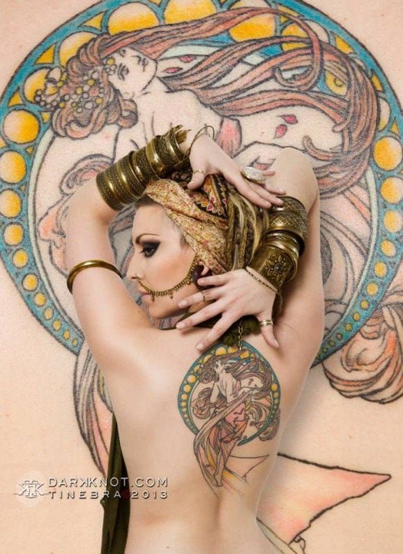35 Alphonse Mucha Inspired Tattoos