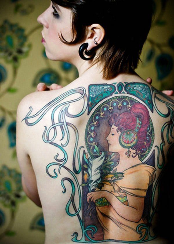 Awesome backpiece by Lacie Frain.