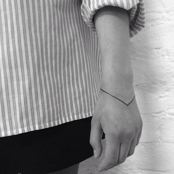 But if you really want to go severely minimalist, it won't hurt to give your tattoo a little edge. Simple but beautiful by Brody Polinsky #simple #delicate #linework #triangle
