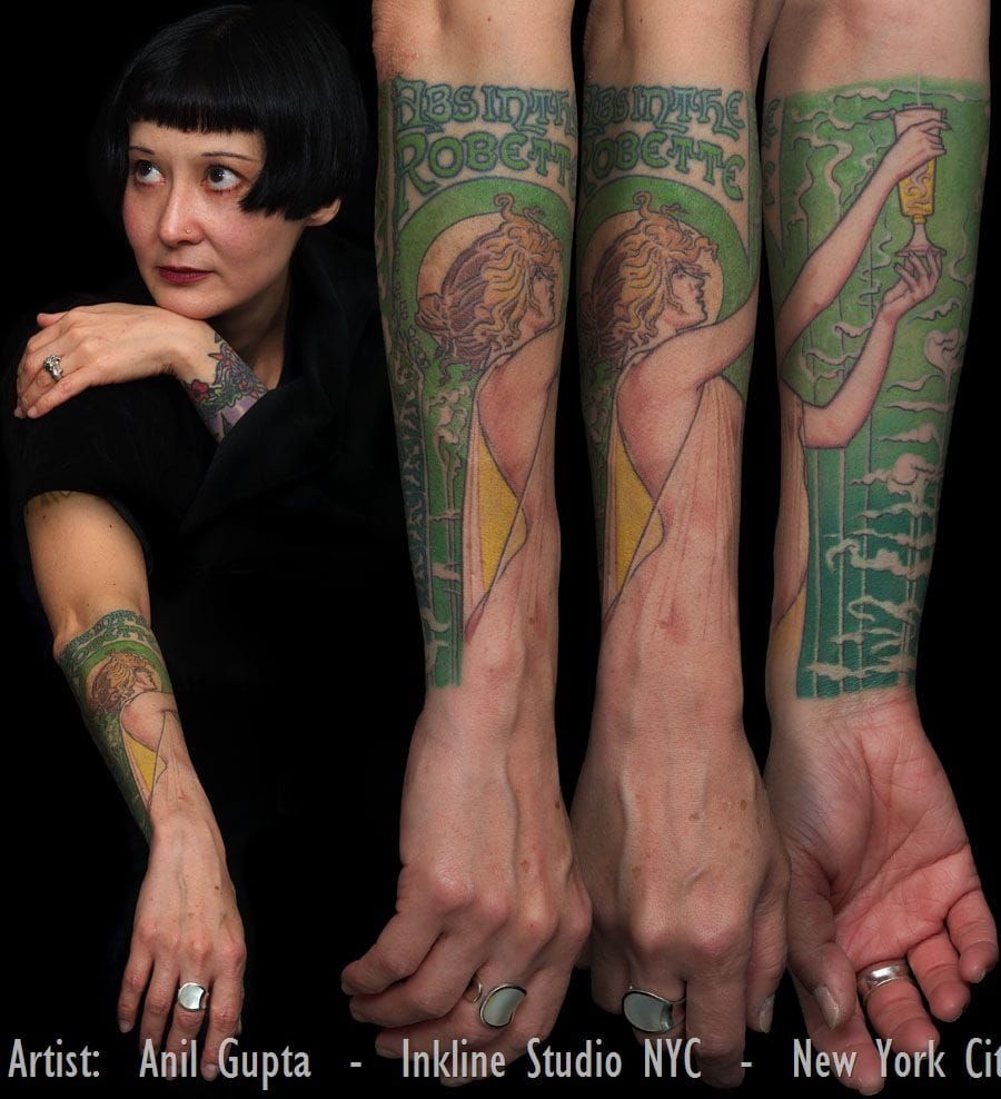 Her hand is mixing with the dress, nice effect by Anil Gupta.