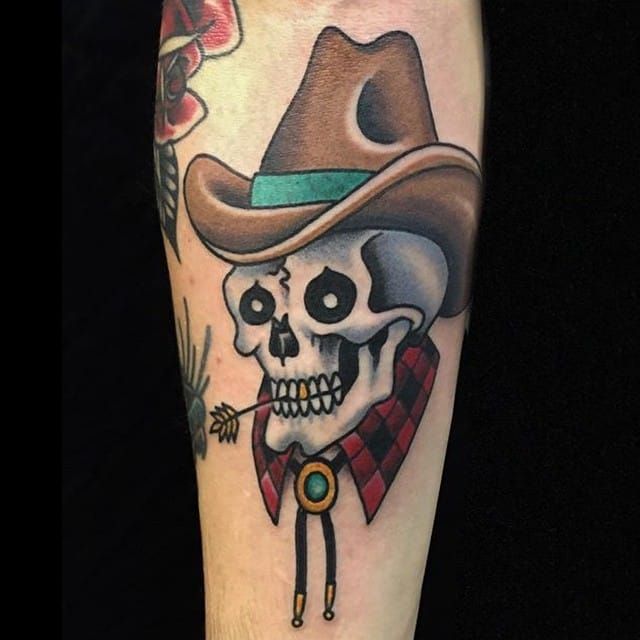 Premium Vector  Western cowboy skull tattoo hand drawn vector black and  white clip art