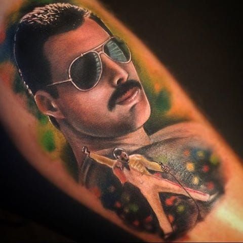 I got to tattoo Freddie Mercury today Instagram rosiemalonetattoos  Thanks for looking Was so fun to tattoo   rqueen