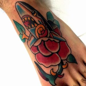 Shark Rose Tattoo by Tim McAlary