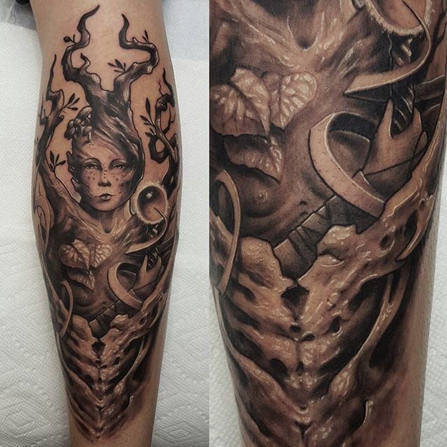 Mother Nature and Father Time sleeves still in progress done by Jamie  Parker the owner of Tribute Tattoo in West Hills CA  rtattoos