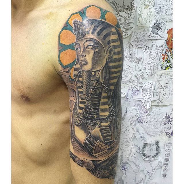 egyptian pharaoh mask tattoo
