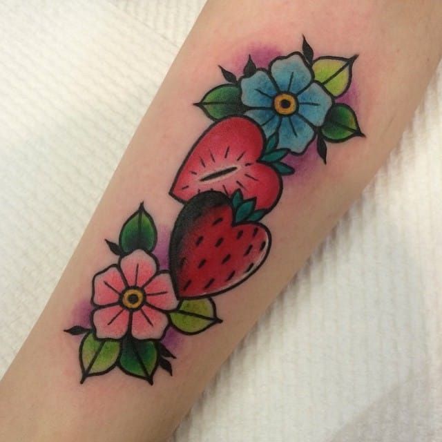 Strawberry Rique Corner  Tattoos Strawberry tattoo Tattoo styles