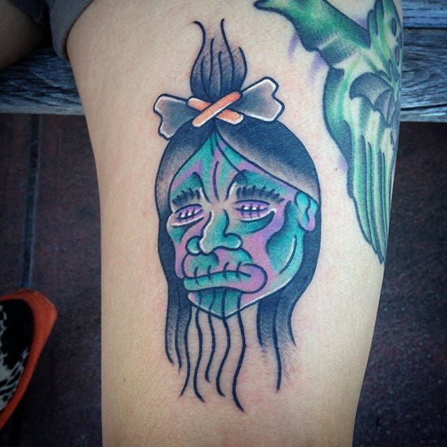 Shrunken head coverup on a hand  Esoteric Tattoo LLC  Facebook