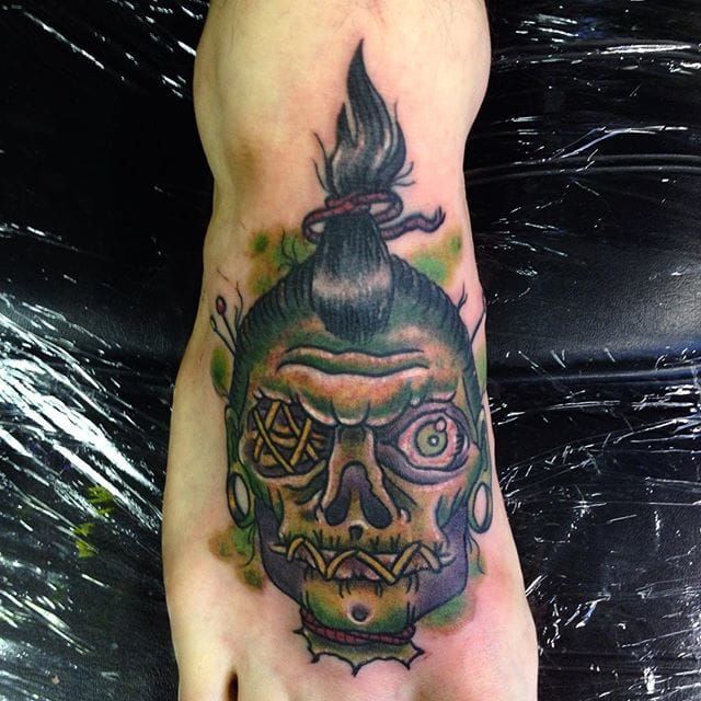 Shrunken head  Scary tattoos Tattoo design drawings Creepy tattoos