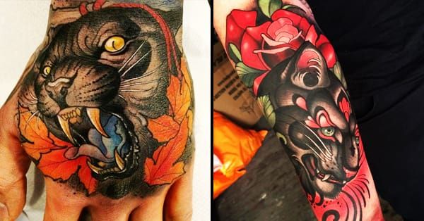10 Fearless Neo-Traditional Panther Tattoos • Tattoodo