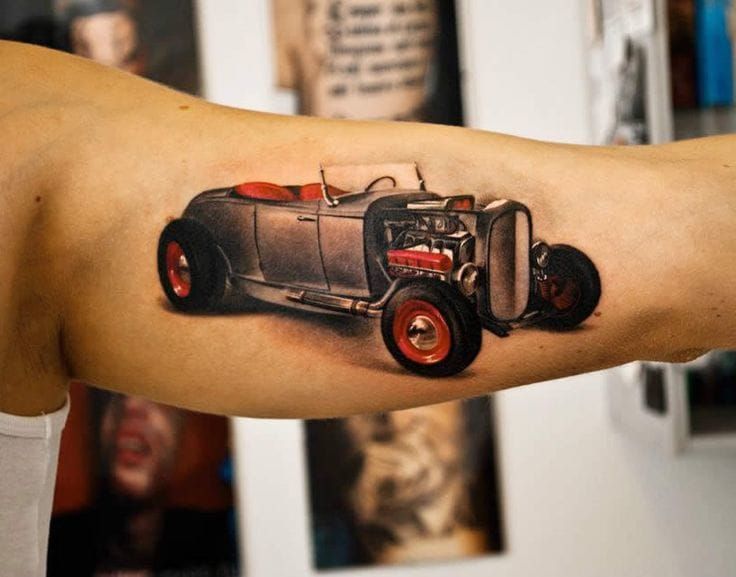 Forearm Old Car Tattoo  Best Tattoo Ideas Gallery  Car tattoos Tattoos  for guys Tattoos