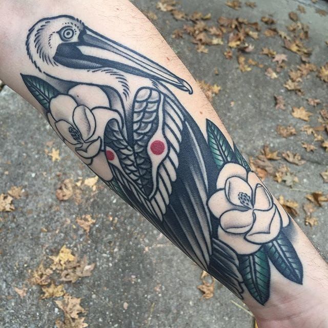Pelican Back Piece  Remington Tattoo Parlor