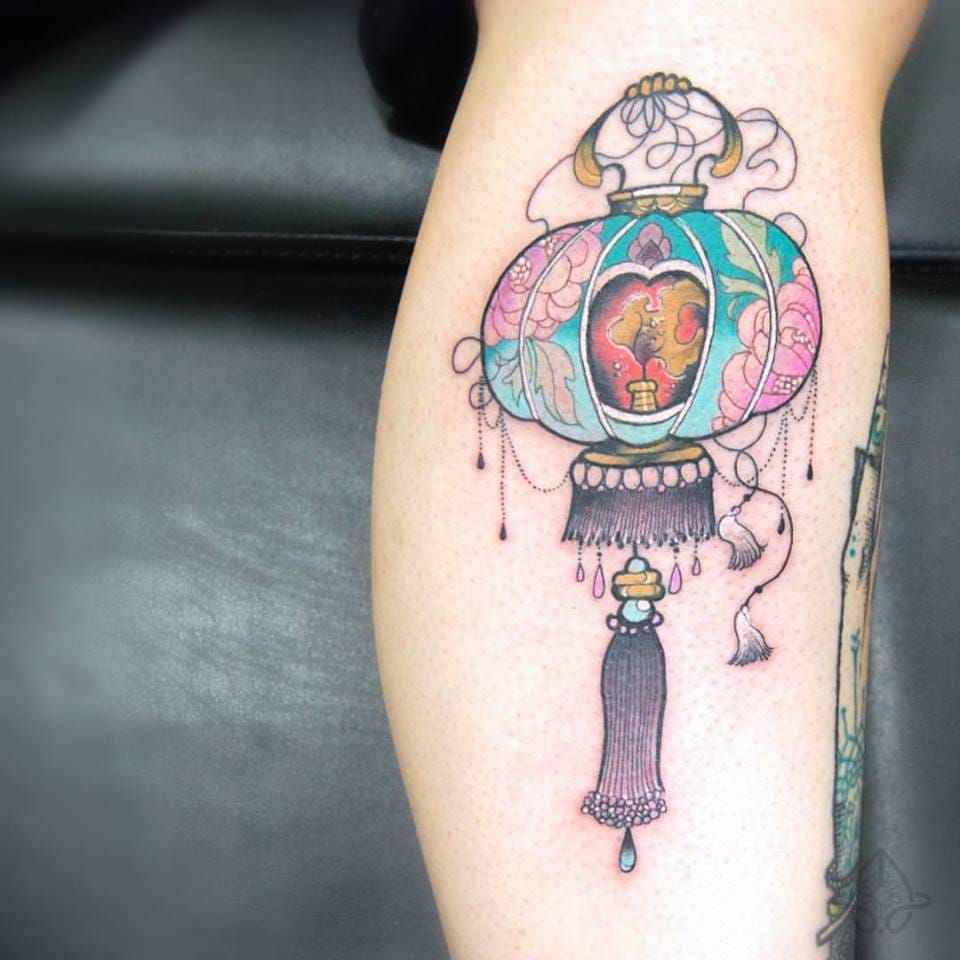 Japanese lantern sleeve tattoo by Cindy Maxwell Seattle WA  Tattoos Lantern  tattoo Japanese tattoo