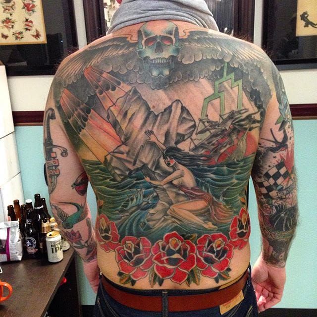 Lighthouse Tattoo  Progress on this rock of ages back piece from  signofthewolf FOR BOOKINGS w lighthousetattoocomau   contactlighthousetattoocomau  61 2 9316 4565  australiantattooistsguild tattoo lighthousetattoo 