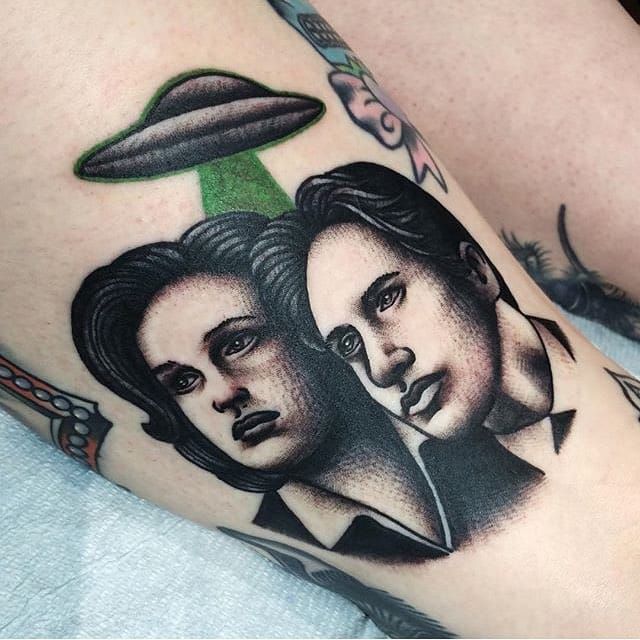 Super fun X Files inspired tattoo design I forgot  STUCK WITH PINS